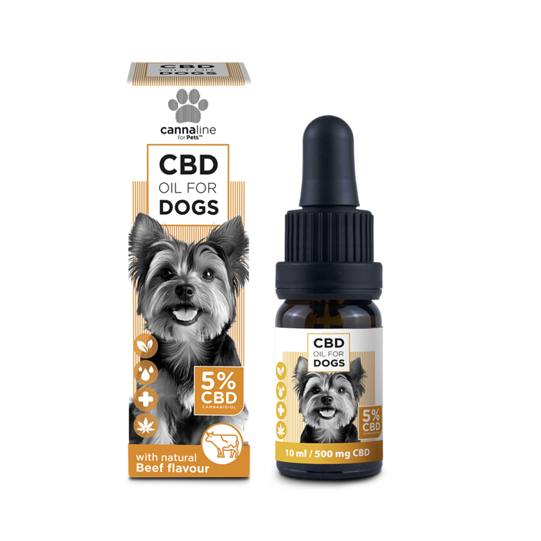 CBD eļļa maziem suņiem 5%, 10ml ar bekona garšu, Cannaline