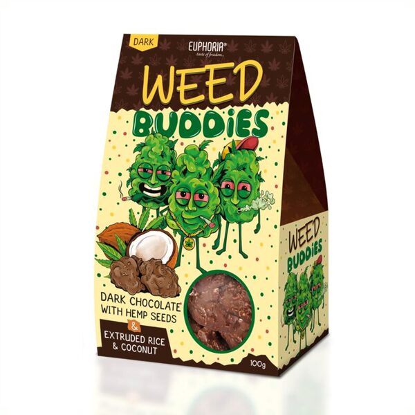 WEED BUDDIES DARK - tumšajā šokolādē, EUPHORIJA